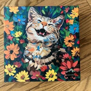 Cat Puzzle with Vibrant Floral Design